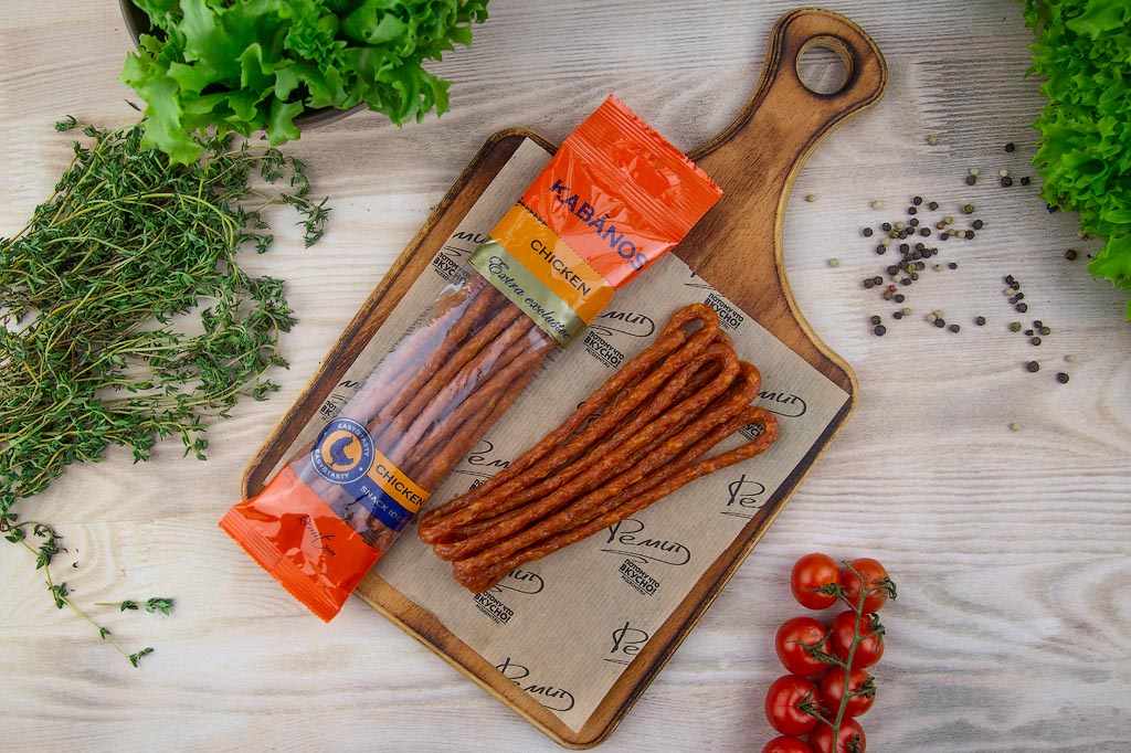 Колбаски сырокопченные KABANOS Chicken 70гр./шт*14 шт/кор купить в Донецке - СтриПсБери