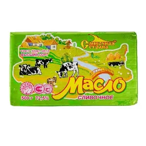 Масло сладко-сливочное несоленое Крестьянское 72,5% Сливочная страна 500гр, 20шт/кор купить в Донецке - СтриПсБери