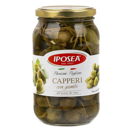 Каперсы в уксусе плоды с черенками 530гр/580мл (осн.пр.310гр) ст/б Iposea™ Италия купить в Донецке - СтриПсБери
