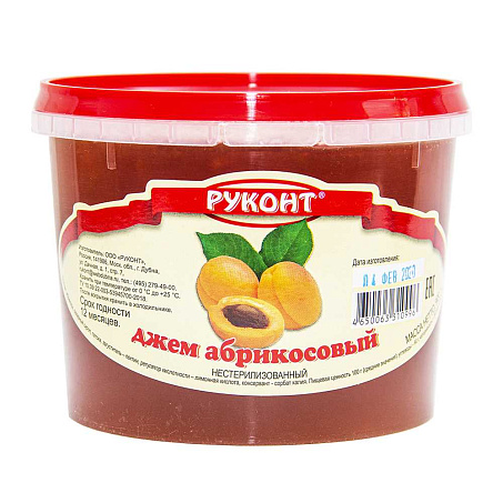 Джем абрикос 900гр пл/в Руконт Россия (104102) 6шт/кор купить в Донецке - СтриПсБери
