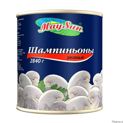Грибы шампиньоны резаные MAYSUN 3100мл/2840гр/1930гр ж/б, 6шт/кор купить в Донецке - СтриПсБери