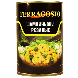 Грибы шампиньоны резаны FERRAGOSTO 3100 мл ж/б 6шт/кор купить в Донецке - СтриПсБери