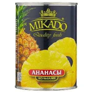 Ананасы консервированные кольца MIKADO 850мл/830гр/490гр, 12шт/кор купить в Донецке - СтриПсБери