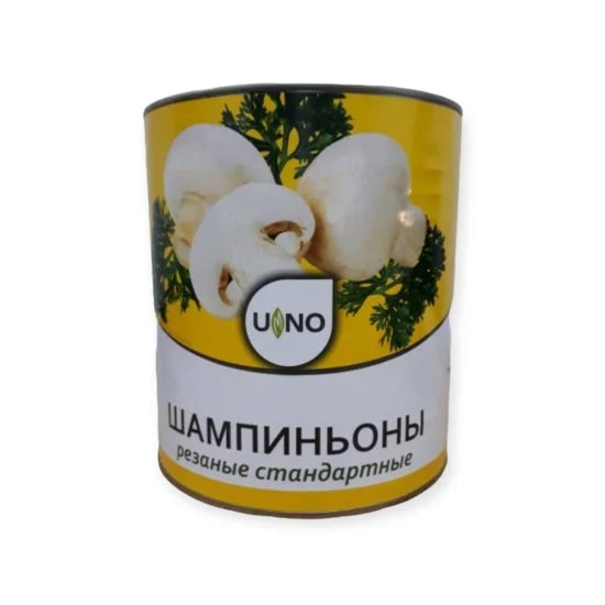 Грибы шампиньоны резаные UmNO 3100мл/2840гр/1930гр ж/б, 6шт/кор купить в Донецке - СтриПсБери