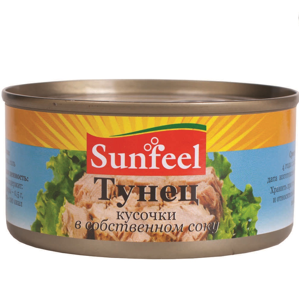Тунец консервированный кусочки в с/с SUNFEEL 1885гр, 6шт/кор купить в Донецке - СтриПсБери