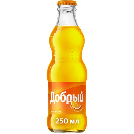 Напиток Добрый 0,25л стекло  Апельсин б/а с/г 12шт/уп купить в Донецке - СтриПсБери