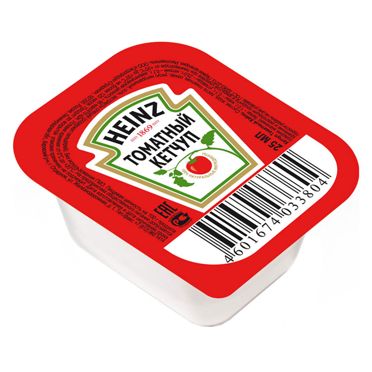 Соус порционный кетчуп томатный Heinz дип-пот 25мл, 125шт/кор купить в Донецке - СтриПсБери