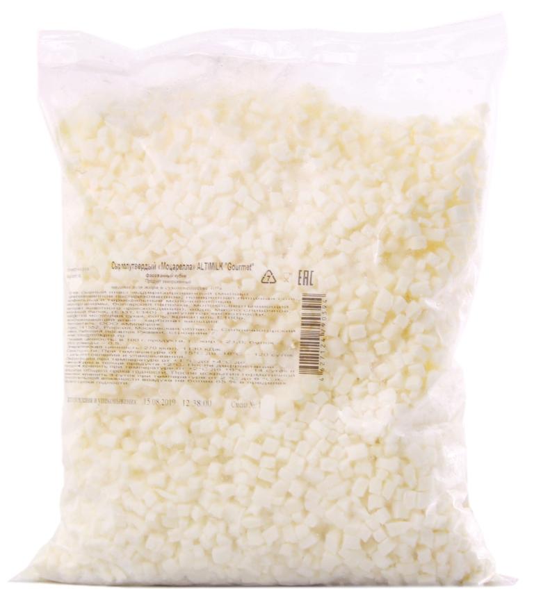 Моцарелла молокосодержащий продукт 40% кубик Gourmet Fit Alti 1кг, 10шт/кор купить в Донецке - СтриПсБери
