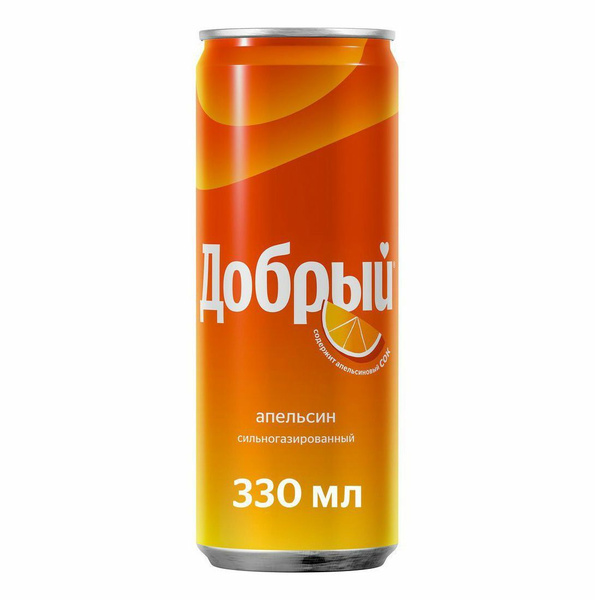 Напиток Добрый 0,33л ж/б  Апельсин б/а с/г 12шт/уп купить в Донецке - СтриПсБери