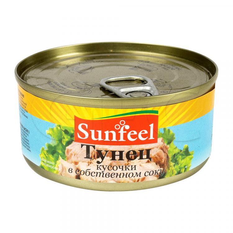 Тунец консервированный филе в масле с ключом SUNFEEL 170гр, 24шт/кор купить в Донецке - СтриПсБери
