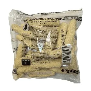 Палочки сырные Моцарелла в панировке лонг стикс ФРОС-А 1кг, 10шт/кор купить в Донецке - СтриПсБери