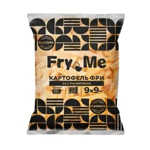 Картофель фри без панировки 9*9мм Fry Me 2,5кг, 5шт/кор купить в Донецке - СтриПсБери