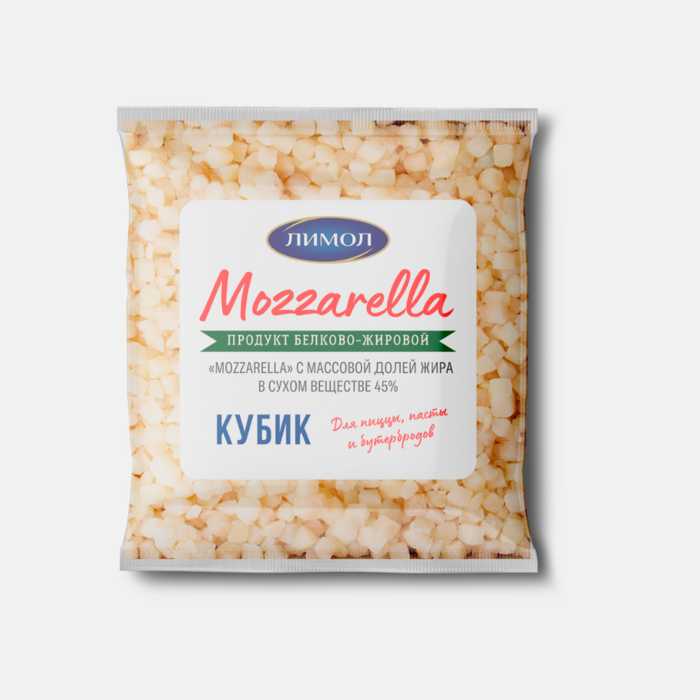 Моцарелла белково-жировой продукт » mozzarella» м.д.ж 45% фас. кубик 1кг. Липецкий МСЗ 1062 купить в Донецке - СтриПсБери