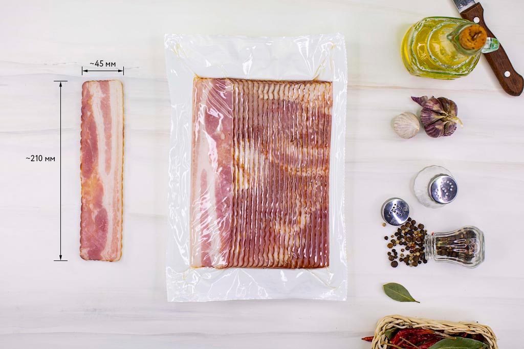 Бекон свиной нарезка с/к зам. в/у (шт. 500 гр.) Ремит 2257 купить в Донецке - СтриПсБери