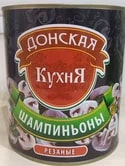 Грибы шампиньоны резаные Донская кухня 3100мл/2840гр/1930гр ж/б, 6шт/кор купить в Донецке - СтриПсБери