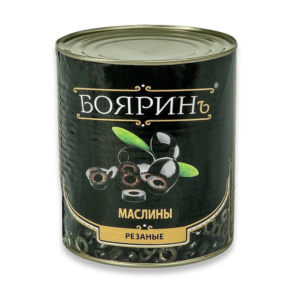Маслины резаные Бояринъ 3100мл/3000гр/1560гр ж/б, 6шт/кор, Египет купить в Донецке - СтриПсБери