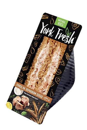 Сэндвич с тунцом на зерновом хлебе YORK FRESH 150гр, 6шт/кор 812919 купить в Донецке - СтриПсБери
