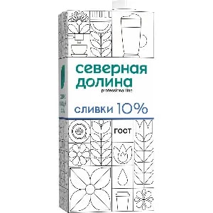 Сливки ультрапастеризованные 10% Северная Долина 1л, 12шт/кор купить в Донецке - СтриПсБери