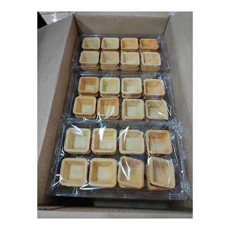 Тарталетки песочные Бризе бесцветные ~7гр 40х40мм 144шт/кор Хорошее настроение (КОР) купить в Донецке - СтриПсБери