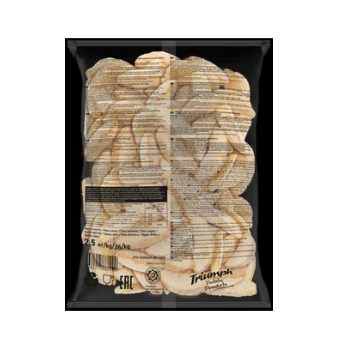 Картофель дольки с кожурой 2,5кг, пакет Triumph Ви Фрай Россия (TRW12) купить в Донецке - СтриПсБери