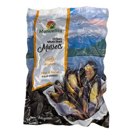 Мидии голубые в раковинах в/м 50/70шт 1кг/уп в/у в собств соку  Чили 5021 купить в Донецке - СтриПсБери