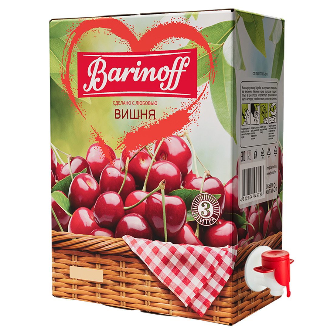 Напиток сокосодержащий вишневый с мякотью 3л б/б, Баринофф 3796 купить в Донецке - СтриПсБери