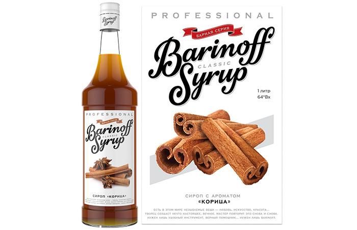 Сироп Корица Баринофф 1л стекло, 6шт/кор купить в Донецке - СтриПсБери