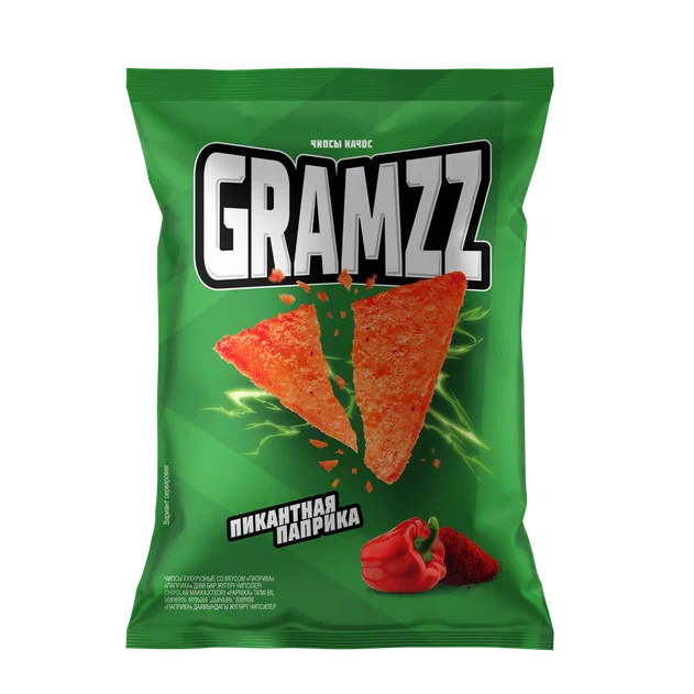 Чипсы кукурузные со вкусом Паприка 55гр, 16шт/кор, GRAMZZ купить в Донецке - СтриПсБери