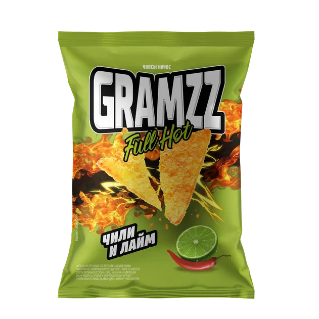 Чипсы кукурузные со вкусом чили и лайма 55гр, 16шт/кор, GRAMZZ купить в Донецке - СтриПсБери