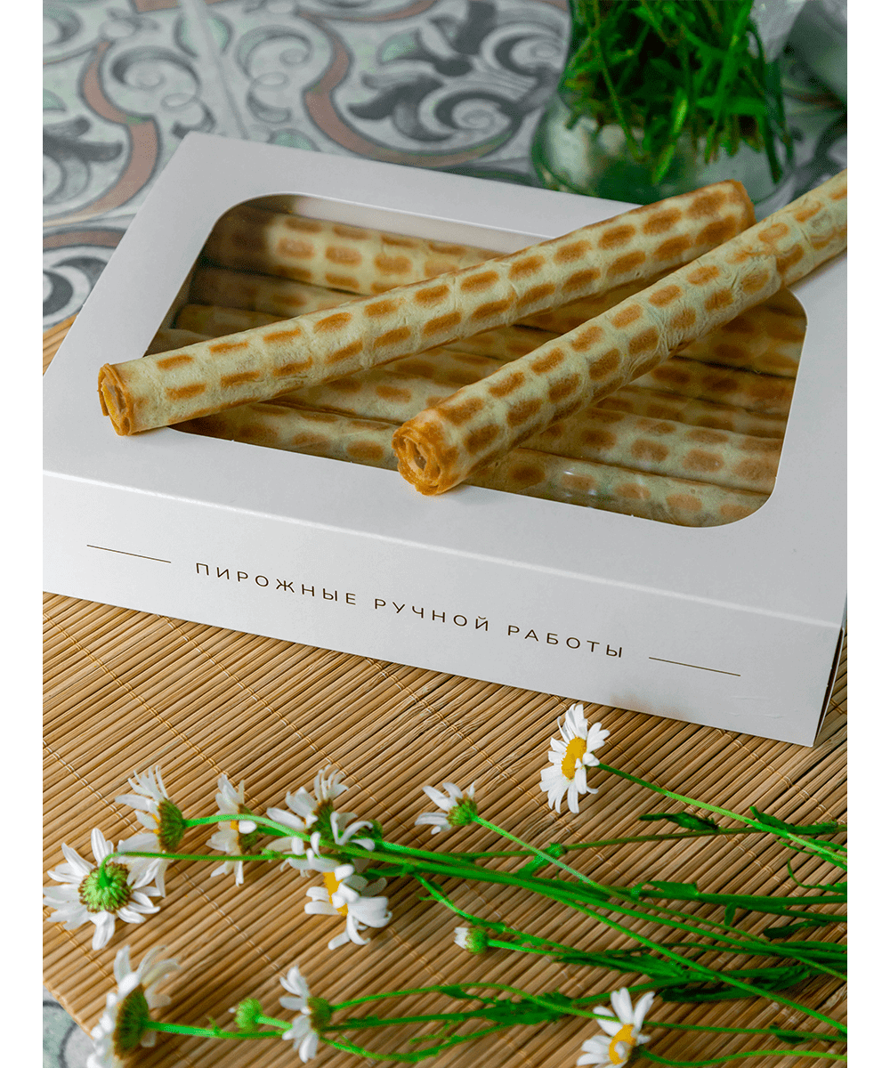 Трубочка вафельная со сгущенкой Macaronshop 75гр 30шт/кор купить в Донецке - СтриПсБери