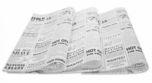 Оберточная бумага 305*305мм влагопрочная Газета белая 1000шт/уп купить в Донецке - СтриПсБери