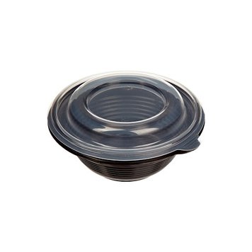 Контейнер для супа с крышкой ПР-МС-350 (PP) черная, крышка прозрачная Протек (540шт) купить в Донецке - СтриПсБери