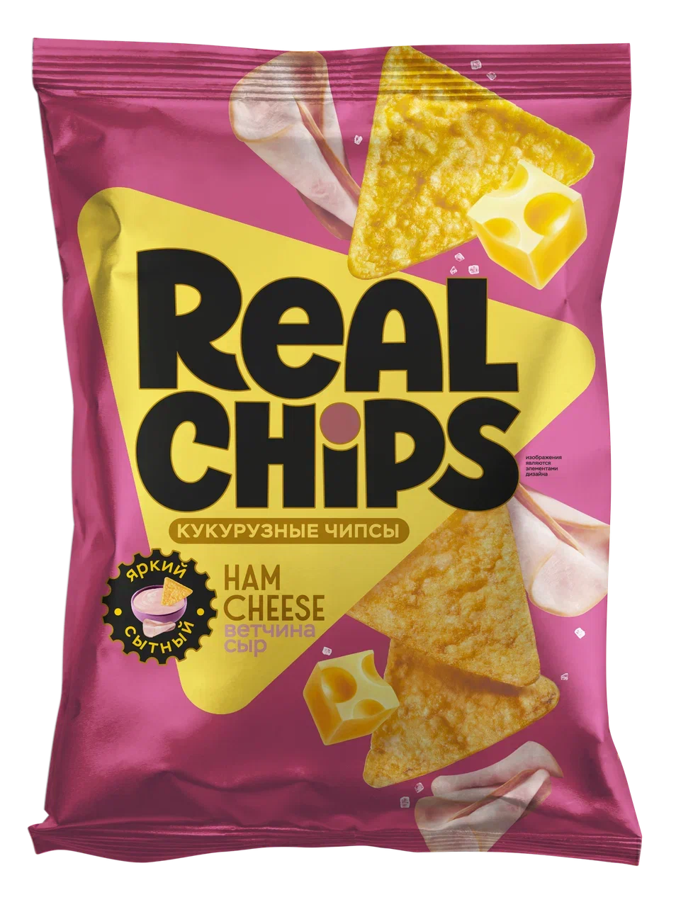 Чипсы кукурузные со вкусом Ветчина и Сыр 85гр, 18шт/кор, REAL CHIPS купить в Донецке - СтриПсБери