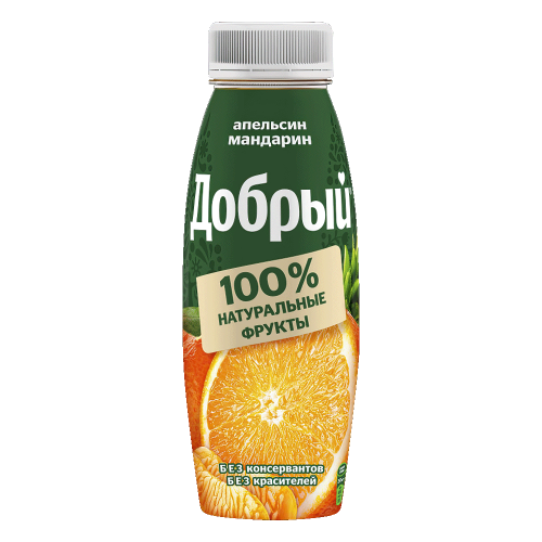 Сок Добрый 0,33л пэт/бут Апельсин-Мандарин 12шт/уп 5866 купить в Донецке - СтриПсБери