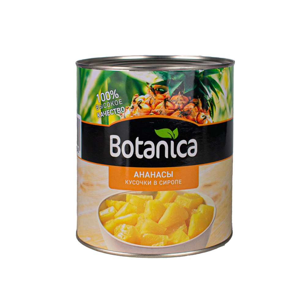 Ананасы консервированные кусочки в сиропе ж/б Botanika 3100мл (1*6) купить в Донецке - СтриПсБери