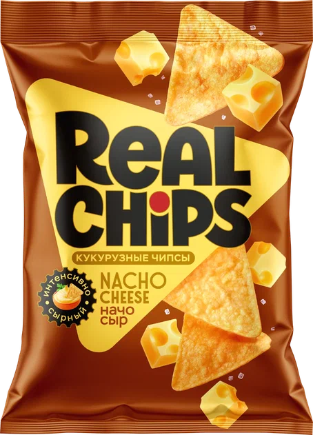 Чипсы кукурузные со вкусом Сыр Начо 85гр, 18шт/кор, REAL CHIPS 3381 купить в Донецке - СтриПсБери