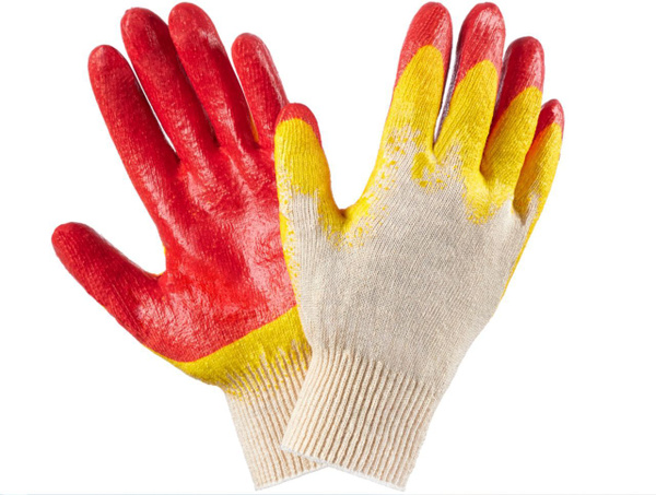 Перчатки ХБ двойная обливка оранж (200пар) купить в Донецке - СтриПсБери