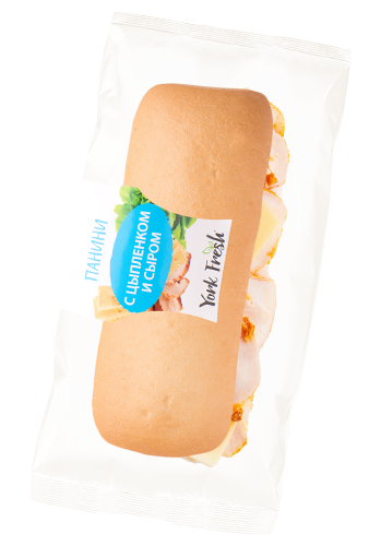 Панини с цыпленком и сыром 190гр. флоу-пак, YORK FRESH 6шт/кор 812519 купить в Донецке - СтриПсБери