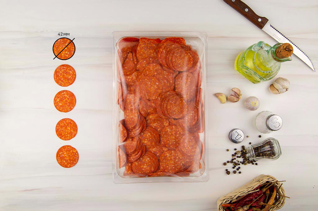 Колбаса нарезка Пепперони с/к зам гмс (шт. 1 кг.) *8шт/кор Ремит купить в Донецке - СтриПсБери