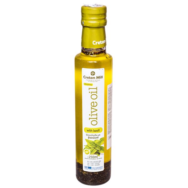 Масло оливковое с базиликом Cretan Mill 250мл, 6шт/кор купить в Донецке - СтриПсБери