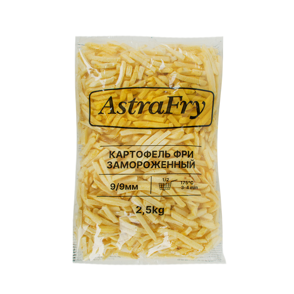 Картофель фри 9*9мм AstraFry 2,5кг, 4шт/кор купить в Донецке - СтриПсБери