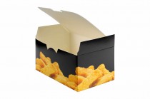 Коробка для наггетсов, крылышек,картофеля фри L 150*91*70 Black FOOD (КБ) /12уп*25шт/ (300 шт) купить в Донецке - СтриПсБери