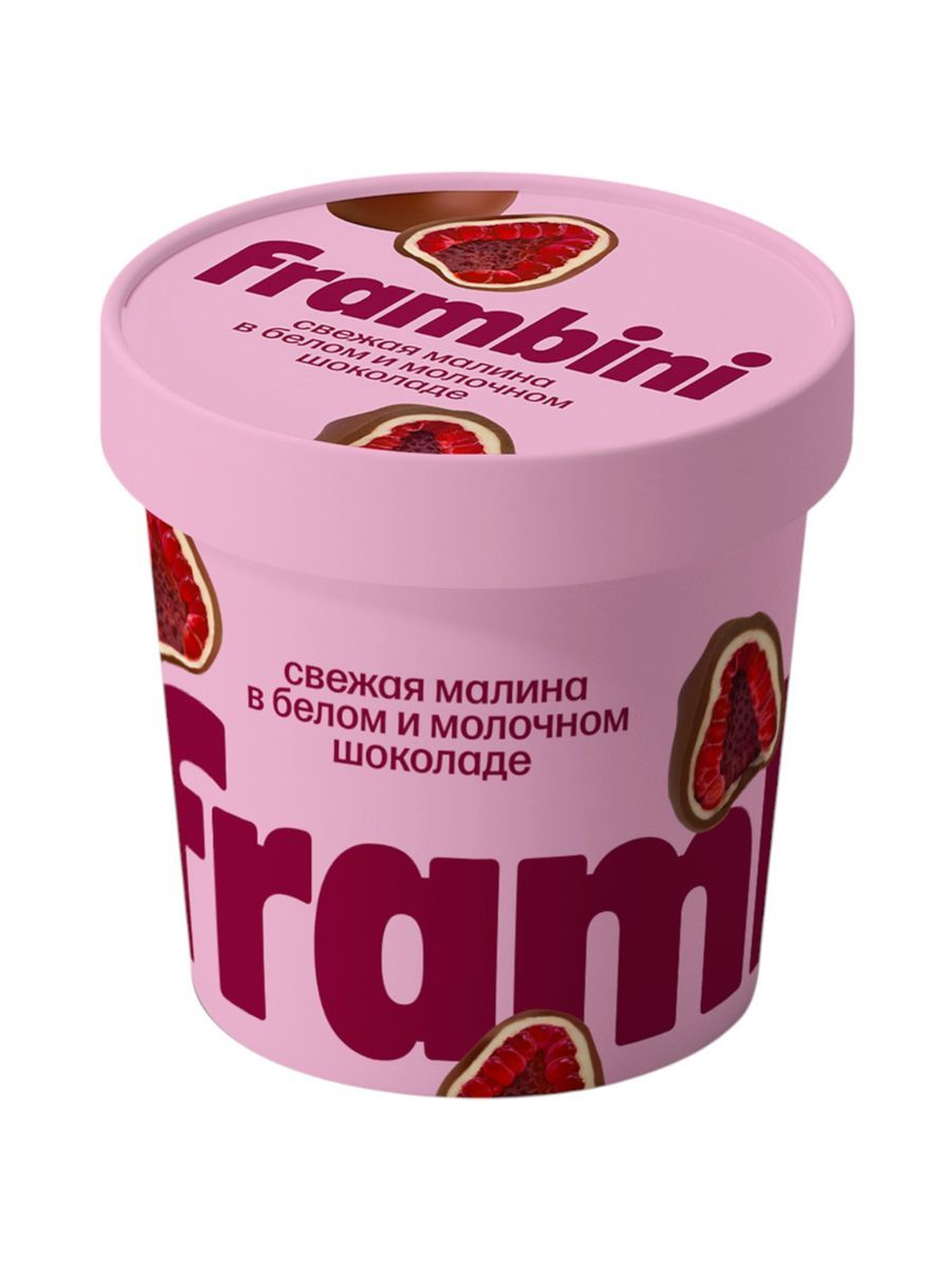 Малина в белом и молочном шоколаде 12*130 гр. Frambini купить в Донецке - СтриПсБери